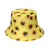 Double sided basin hat, flower sunshade and sunscreen hat, flower sunflower fisherman hat, sun hat