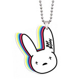 Acrylic bad bunny love keychain necklace set