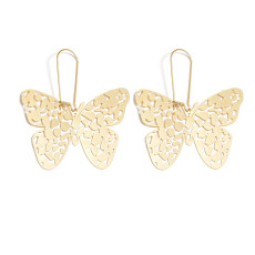 Stainless steel hollow butterfly earrings
