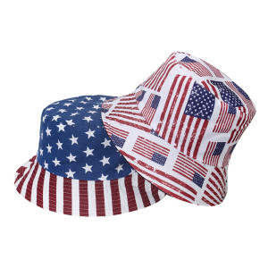 Independence Day National Day Fisherman's Hat, Double sided Sun Sunshade Hat, Bowl Hat