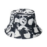British Flag Football Panda Print Bowl Hat Double Faced Fisherman Hat