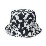 British Flag Football Panda Print Bowl Hat Double Faced Fisherman Hat