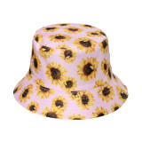 Double sided basin hat, flower sunshade and sunscreen hat, flower sunflower fisherman hat, sun hat