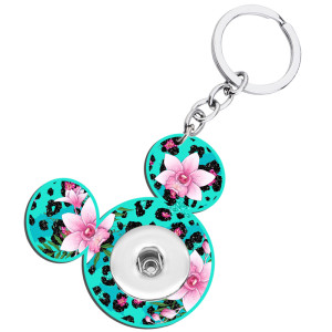 Acrylic cartoon animation color printing key chain fit 20MM Snaps button jewelry wholesale