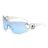 Heart to heart sunglasses Y2K ins love sunglasses all-in-one sunglasses fit 20MM Snaps button jewelry wholesale