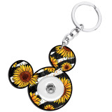 Acrylic cartoon animation color printing key chain fit 20MM Snaps button jewelry wholesale