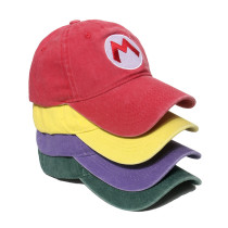 Super Mario Brothers Washed Canvas Hat Sunscreen Visor Hat Duck Tongue Hat baseball cap