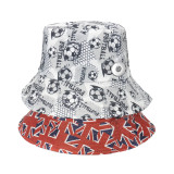 British Flag Football Panda Print Bowl Hat Double Faced Fisherman Hat fit 20MM Snaps button jewelry wholesale