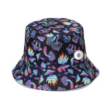 Branch Bird Flamingo Print Pot Hat Fisherman Hat fit 20MM Snaps button jewelry wholesale