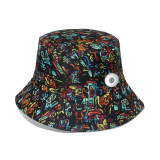 Branch Bird Flamingo Print Pot Hat Fisherman Hat fit 20MM Snaps button jewelry wholesale