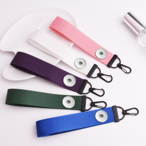 13 Colors Personalized Creativity Solid Color Ribbon Keychain Bag Pendant Jewelry Accessories Ribbon Gift fit 20MM Snaps button jewelry wholesale
