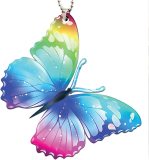 Single sided printing Acrylic Flat Butterfly Cross Faith Pendant Car Interior Pendant Christmas Tree Decoration Holiday Home Hanging Decoration Supplies