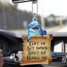Single sided printing Acrylic Dolphin Animal Car Rearview Mirror Accessories Christmas Tree Decoration Pendant Car Pendant Home Decoration Gift