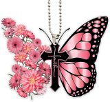 Single sided printing Acrylic Flat Butterfly Cross Faith Pendant Car Interior Pendant Christmas Tree Decoration Holiday Home Hanging Decoration Supplies