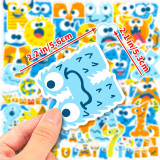 50 digital letter children's training puzzle stickers DIY English letter digital animal mix and match waterproof stickers