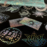 100 laser stickers, magic world PET stickers, magic memoir series, decorative DIY collage for handbags