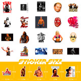 50 WWE Wrestling Stickers Stickers for Professional Wrestling Show Sports Figures in the United States Waterproof Stickers