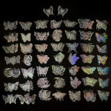 100 transparent butterfly laser stickers Holographic Stickers PET creative retro laser stickers