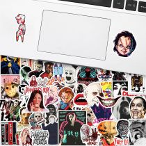 50 horror movie image mixing stickers, American horror movie horror characters, cool and trendy waterproof stickers