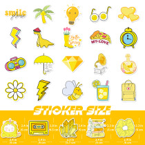 50 color mix and match stickers tape yellow VSCO small fresh insulated cup cartoon children's waterproof stickers