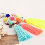 Handmade DIY colored fur ball tassel keychain shell bag pendant accessories