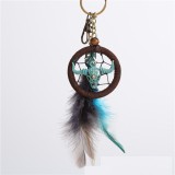 Bohemian Cowhead Dream Catcher Girl Colorful Feather Decoration Keychain Pendant