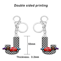 Acrylic 26 letter double sided printing Cartoon anime car mobilization keychain
