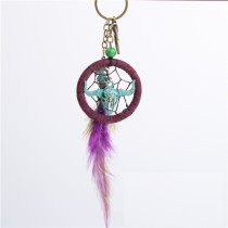 Bohemian Cowhead Dream Catcher Girl Colorful Feather Decoration Keychain Pendant