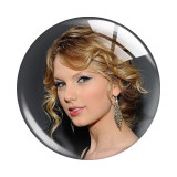 20MM Taylor Swift Print glass snap button charms