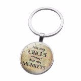 Not my circle not my monkeys English alphabet glass key ring