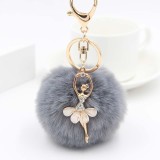 Fur Angel Hair Ball Keychain Bag Pendant Imitation Otter Rabbit Hair DIY Hair Ball Keychain Accessories