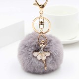 Fur Angel Hair Ball Keychain Bag Pendant Imitation Otter Rabbit Hair DIY Hair Ball Keychain Accessories