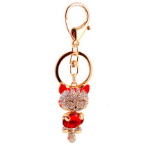 Diamond Maneki-neko Key Chain Bag Accessories Kitten Metal Pendant Key Chain