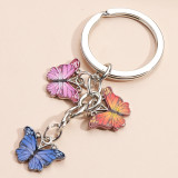 Colored butterfly alloy keychain