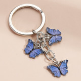 Colored butterfly alloy keychain