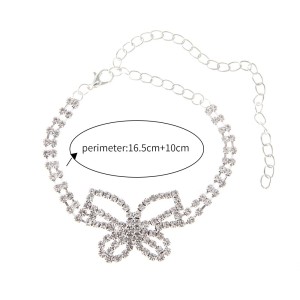 Sexy rhinestone butterfly anklet