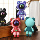 Creative Play Lightning Bear Keychain Cartoon Couple Astro Doll Pendant Car Keychain Ring
