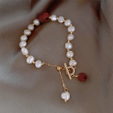 Baroque Irregular Imitation Pearl Safety Buckle Bracelet