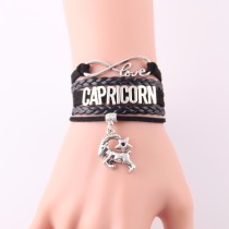 12 zodiac woven love bracelets, couple leather rope bracelets, Cancer Capricorn horizontal lion archer, Gemini Shepherd bracelet