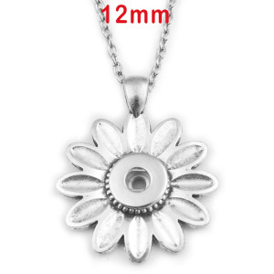Sunflower Flower Butterfly cross Necklace 46cm chain fit 12MM chunks snaps jewelry