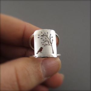 Bird Tree Hollow Ring