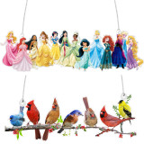 Acrylic double-sided printed cartoon anime princess bird pendant