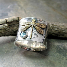 Sapphire Dragonfly Ring