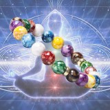 Colorful Bracelet Yoga Balance Energy Bead Natural Stone Elastic Bracelet