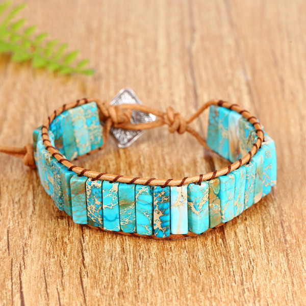 Colored Emperor Stone Handwoven Bohemian Bracelet