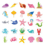 50 Ocean Life Stickers Baby Cartoon Graffiti Children's Birthday Party Gifts Notebook Waterproof Stickers