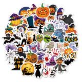50 cartoon graffiti Halloween decoration skateboard luggage pumpkin waterproof stickers