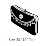 Women's handbag with diamond inlaid dinner bag, banquet party handbag, dress and evening bag fit 20MM Snaps button jewelry wholesale