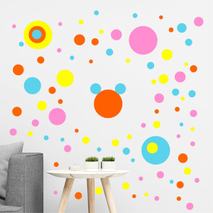 Dot waterproof stickers DIY multi-color PVC wall stickers for bedroom, kindergarten, classroom, and children's room decoration stickers