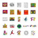 50 pieces of Street art graffiti Keith Haring personalized suitcase keith haring waterproof sticker